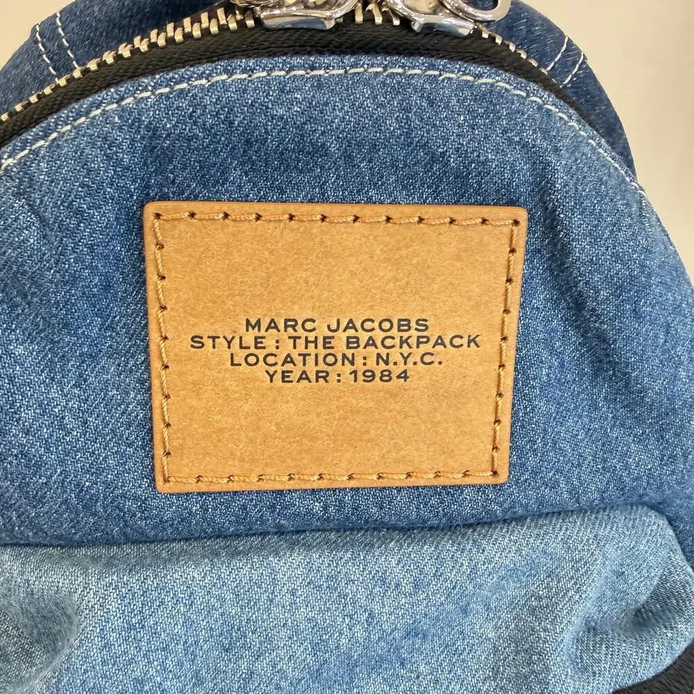 MARC JACOBS Unisex The Biker Colorblock Denim Medium Backpack
